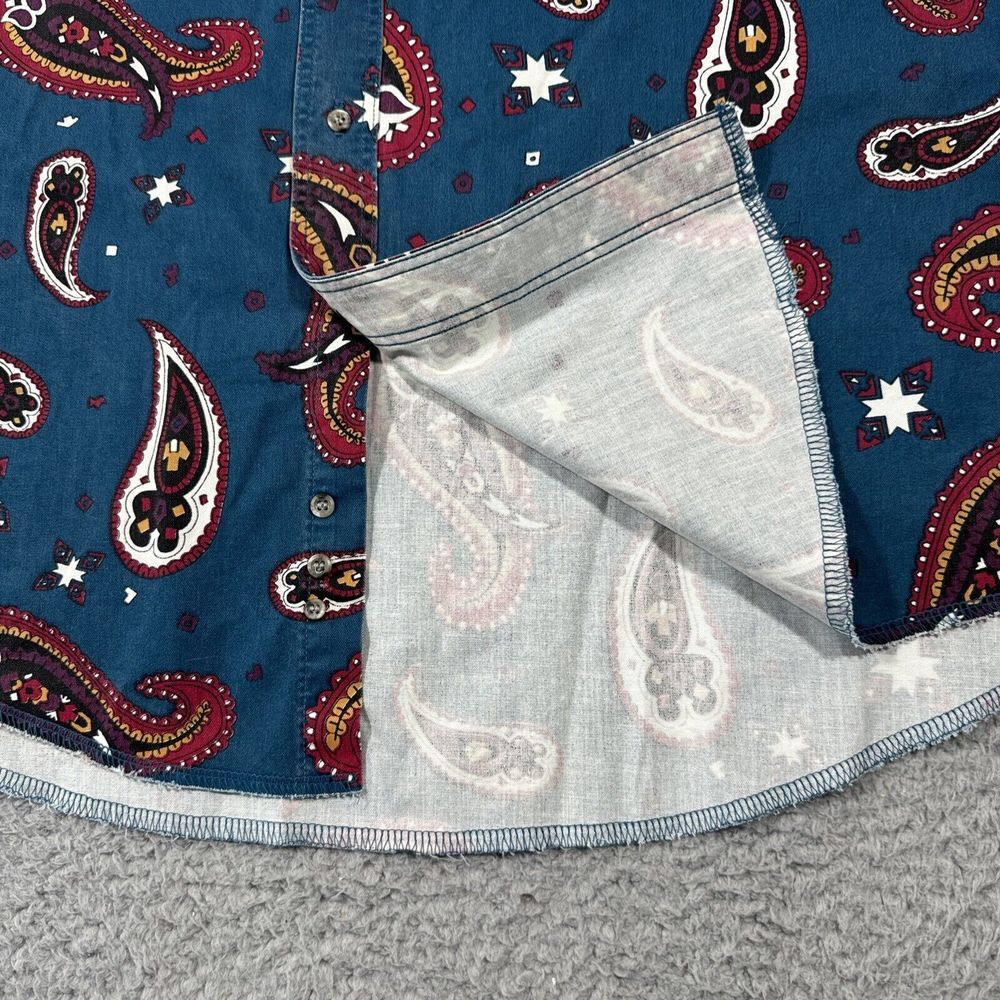 Wrangler Blue Paisley Button-Down Brushpopper - Picture 9 of 11